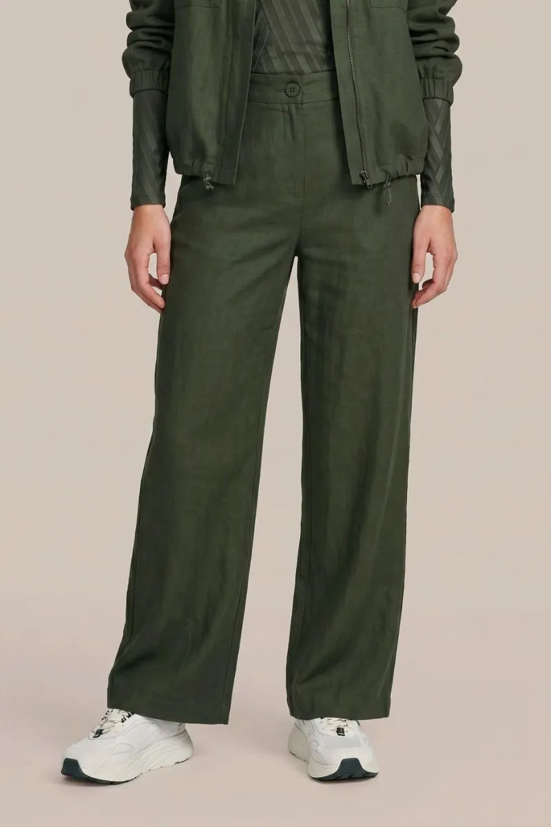 CS The Label Pernilla Pants Dark Olive, damesbroek in donkerolijfgroen